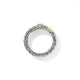 John Hardy Yellow Gold and Sterling Silver Spear Double Wrap Ring with Pave Diamonds