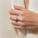 Vela Halo Engagement Ring with Diamond Band