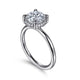 Seattle White Gold Round Hidden Halo Diamond Engagement Ring Setting