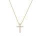 Yellow Gold Signature Diamond Cross Pendant Necklace