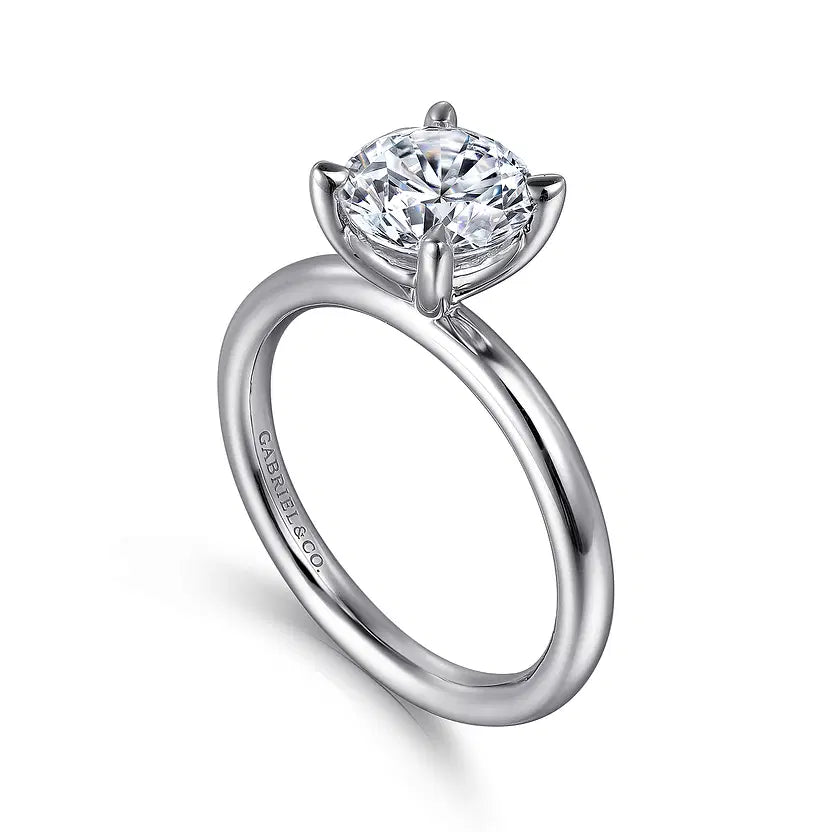 Lark White Gold Round Solitaire Engagement Ring Setting