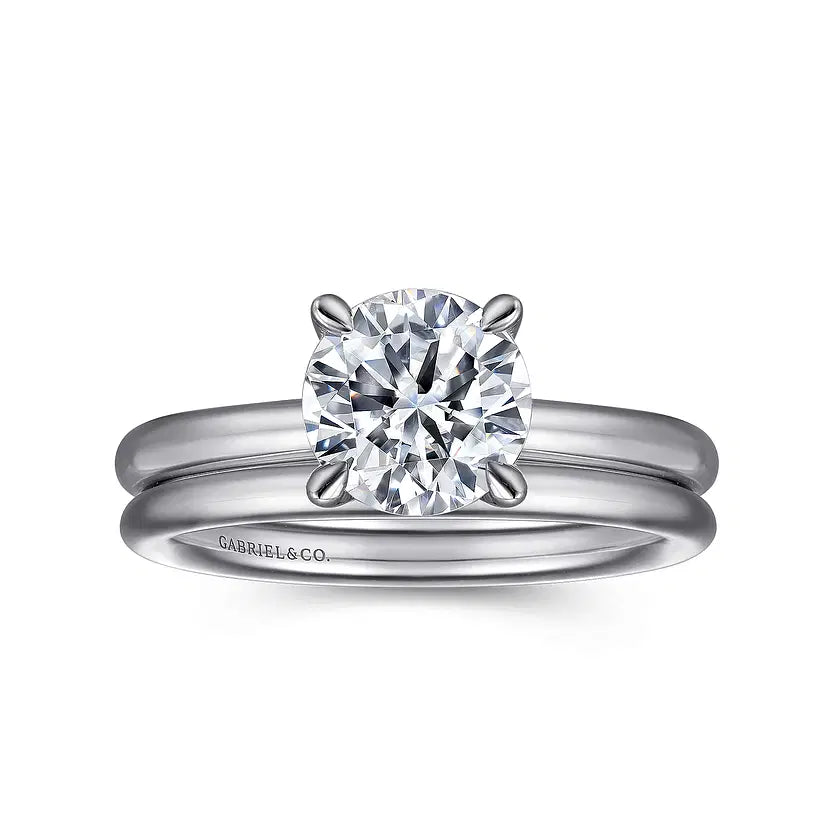 Lark White Gold Round Solitaire Engagement Ring Setting