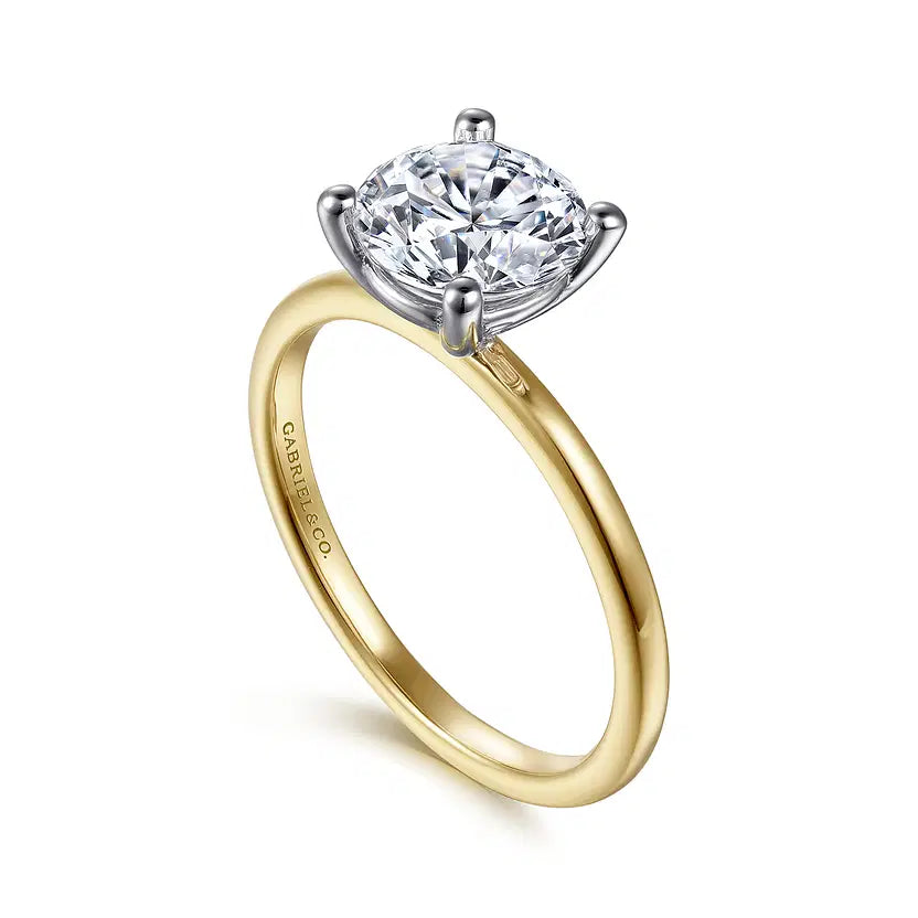 Evelina White and Yellow Gold Diamond Engagement Ring Setting