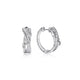 Sterling Silver 15mm Twisting Diamond Huggies