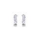 Sterling Silver 15mm Twisting Diamond Huggies