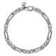 Men's Sterling Silver Figaro Chain Bracelet