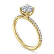 Yellow Gold Twain Round Diamond Engagement Ring Setting