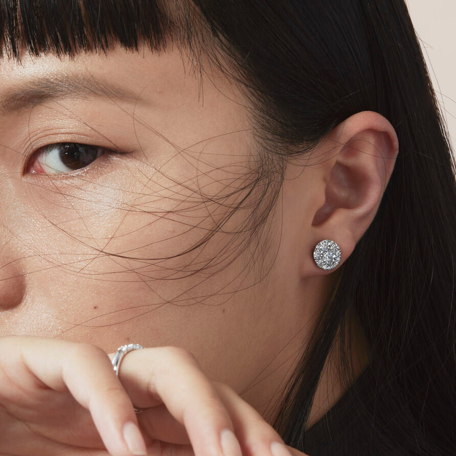 Tessa Diamond Circle Stud Earrings