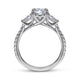 White Gold Tierra Round 3 Stone Diamond Channel Set Engagement Ring Setting