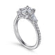 White Gold Tierra Round 3 Stone Diamond Channel Set Engagement Ring Setting