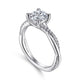 Campana White Gold Round Diamond Twisted Engagement Ring Setting