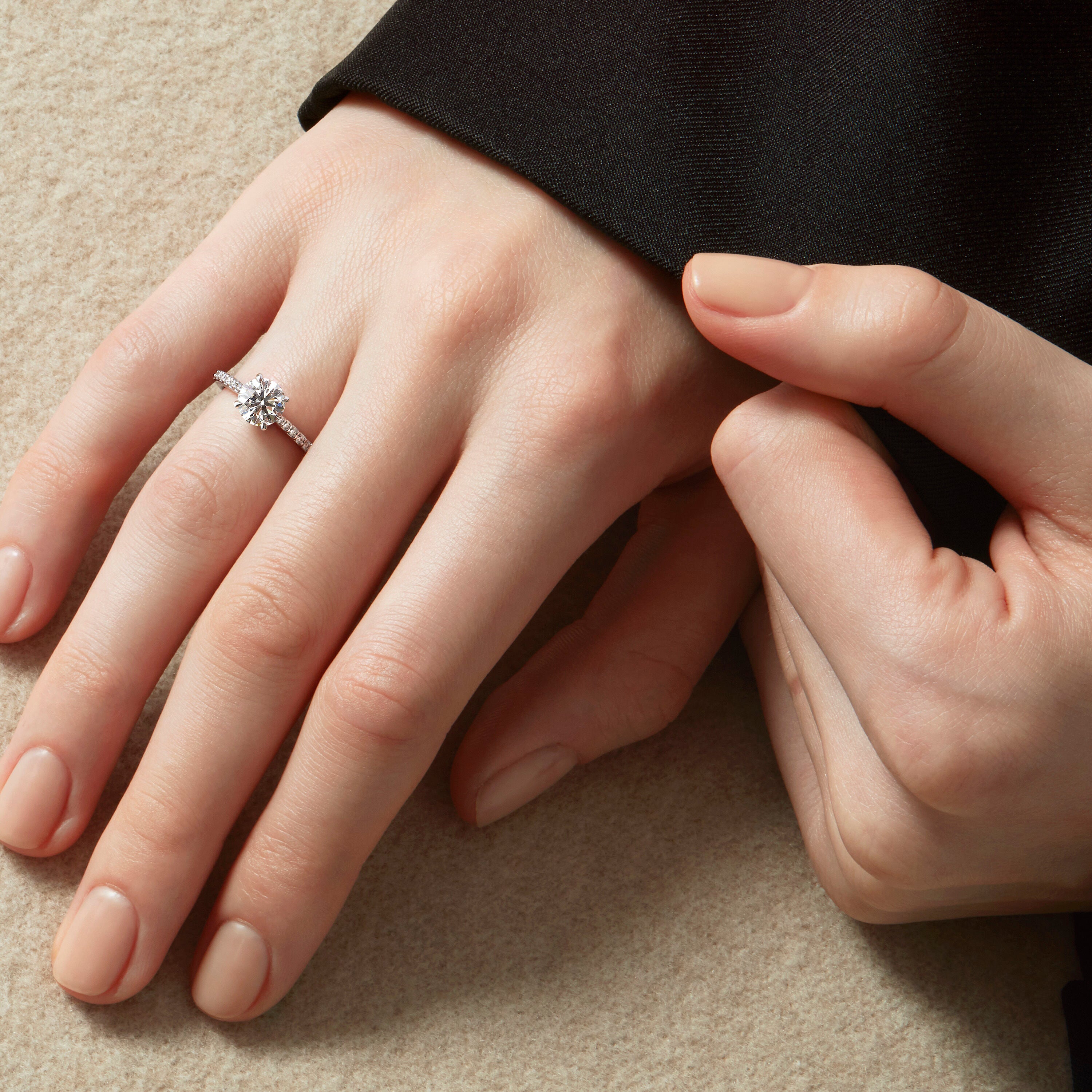 Camilla HOF Engagement Ring with Diamond Band