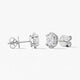 White Gold Oval Ellipse Diamond Stud Earrings