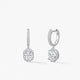 White Gold Ellipse Leverback Diamond Earrings