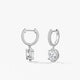 White Gold Ellipse Leverback Diamond Earrings