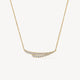 Yellow Gold Vela French Cut Pave Diamond Bar Necklace