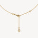 Yellow Gold Vela French Cut Pave Diamond Bar Necklace