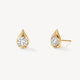 Yellow Gold LU Droplet Diamond Stud Earrings