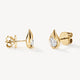 Yellow Gold LU Droplet Diamond Stud Earrings