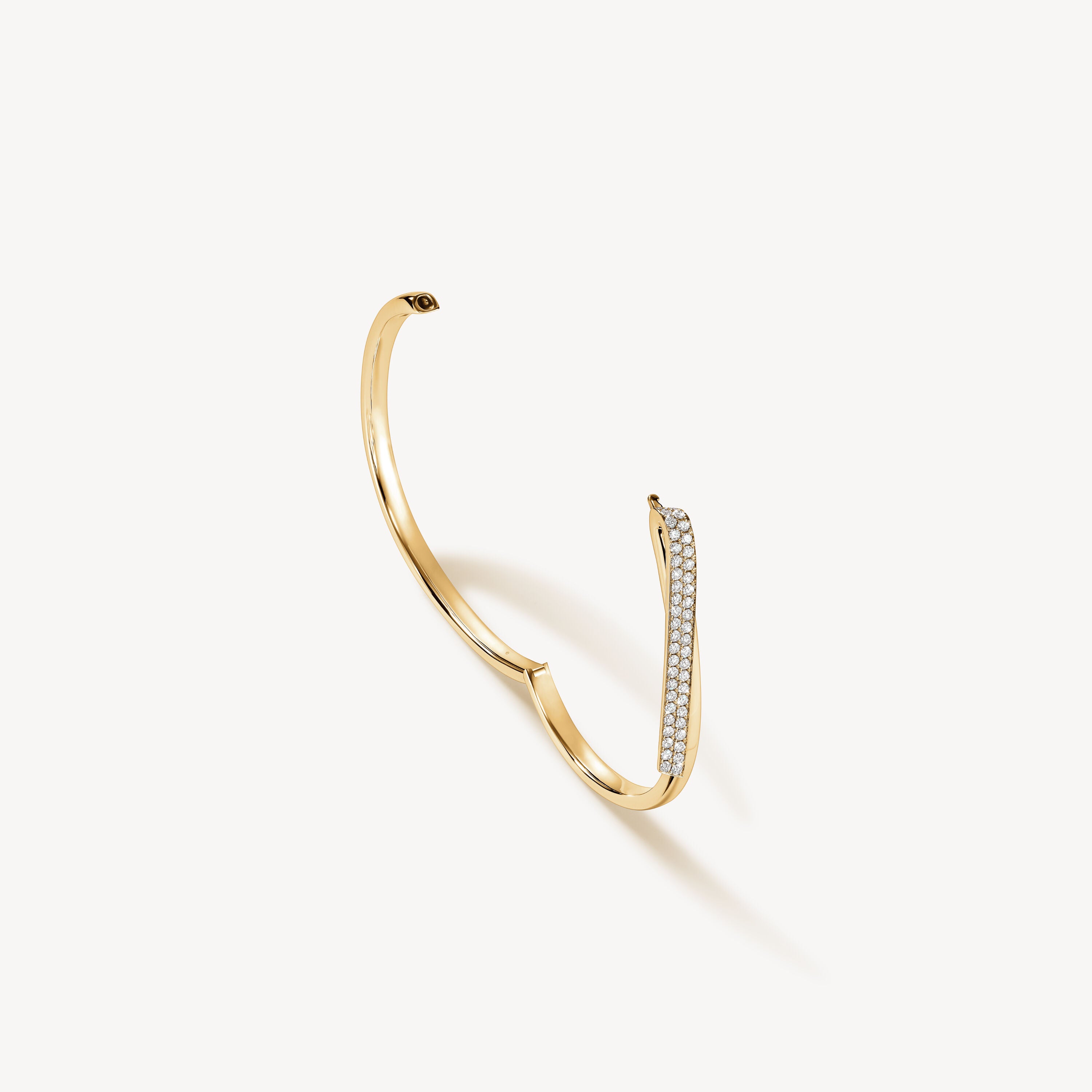 Yellow Gold Inside Out Diamond Flip Bangle