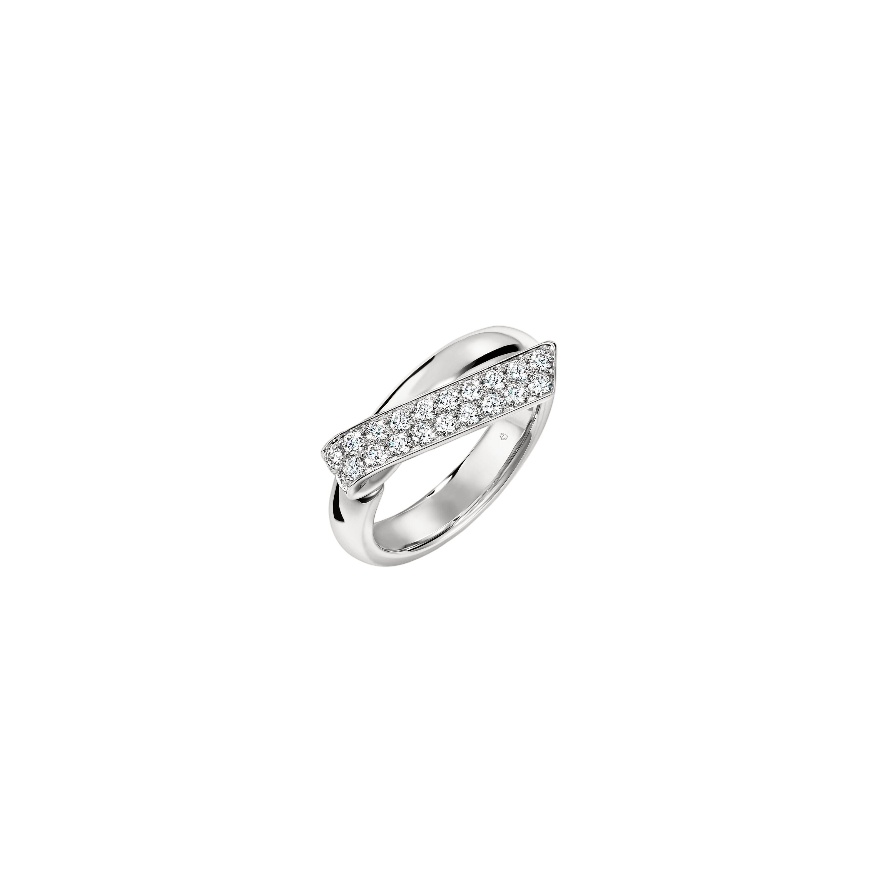 White Gold INSIDE/OUT Elongated Diamond Flip Ring