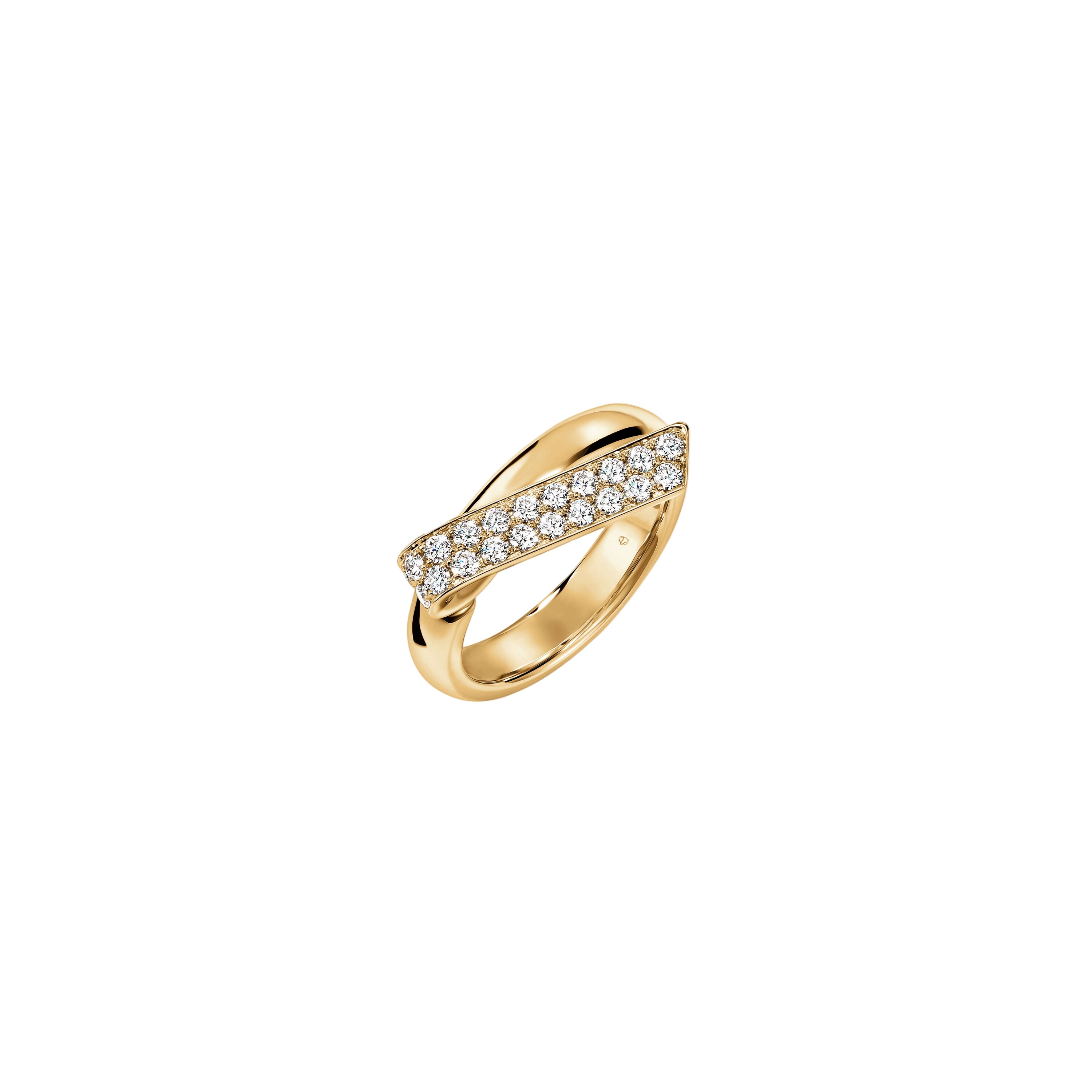 Yellow Gold INSIDE/OUT Elongated Diamond Flip Ring