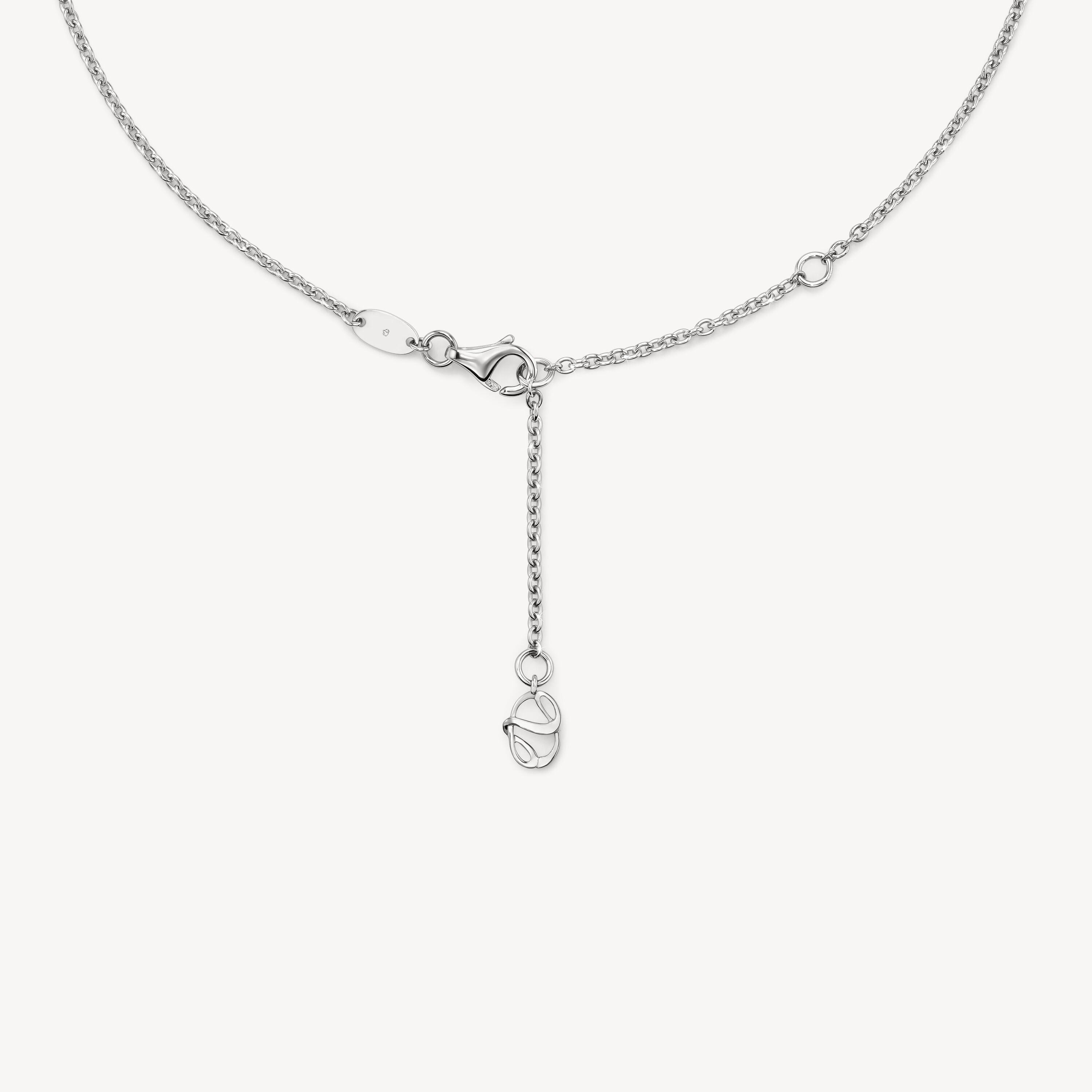 White Gold Inside Out Diamond Flip Drop Pendant Necklace