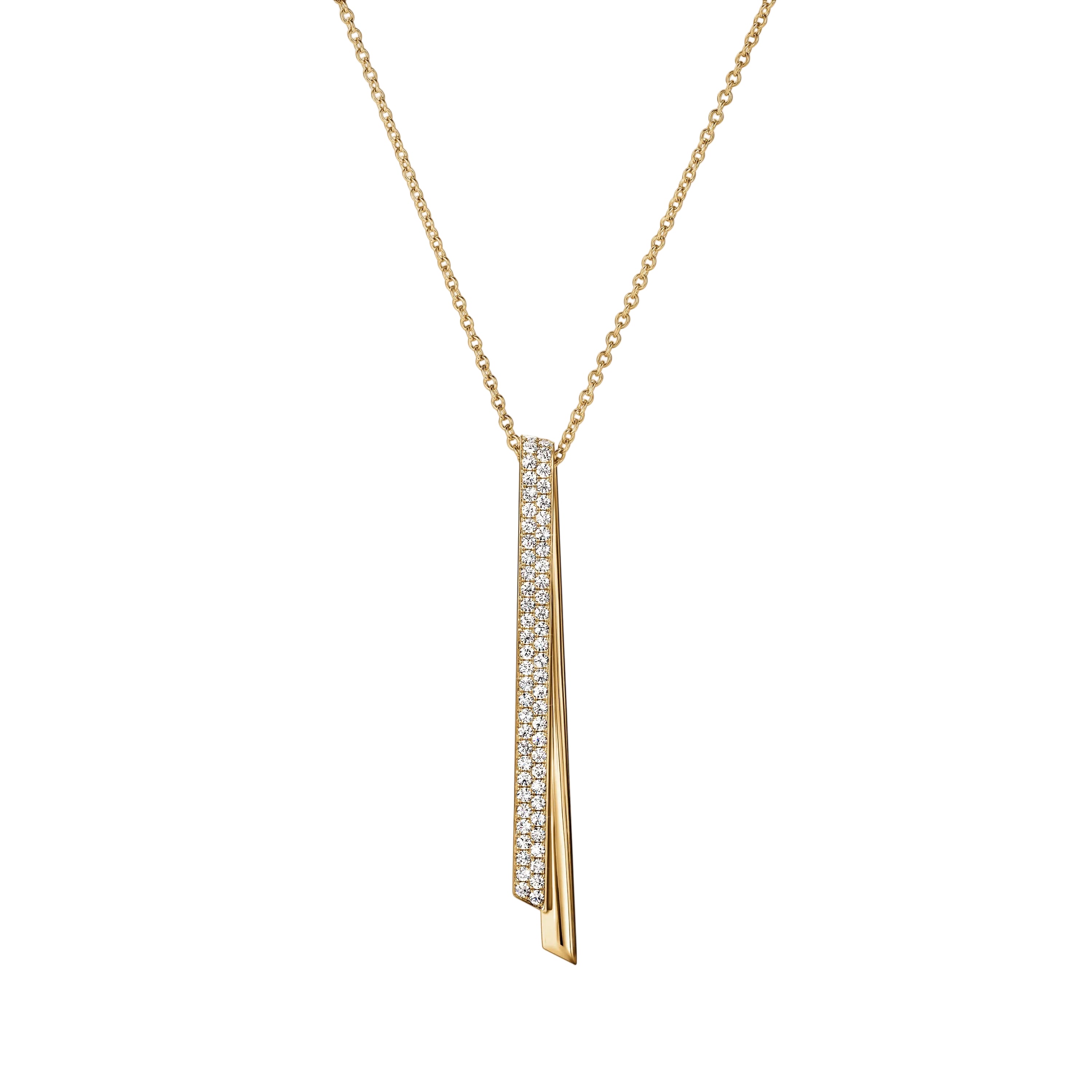 Inside/Out Diamond Flip Drop Pendant Necklace