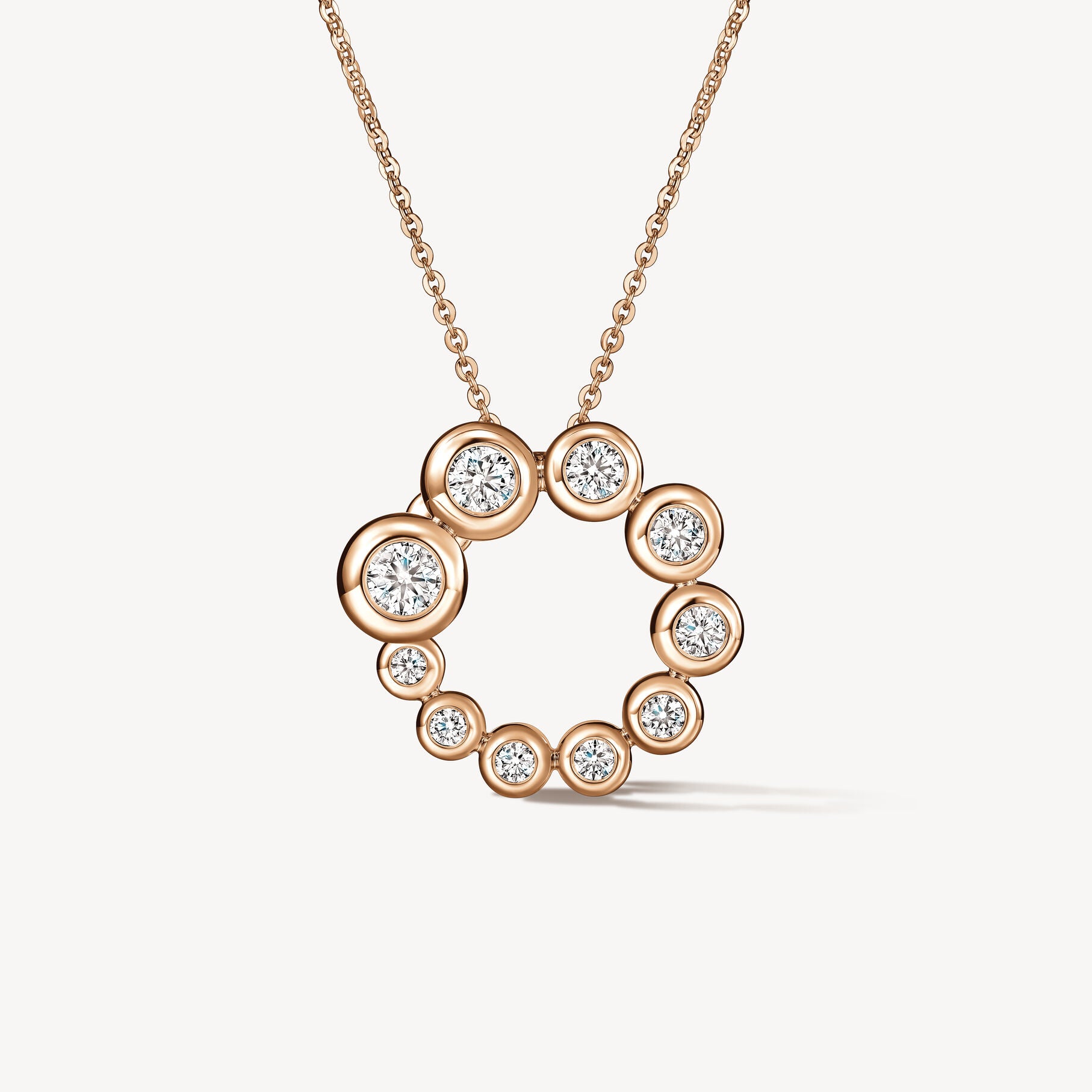 Yellow Gold Dream Circle Diamond Pendant Necklace