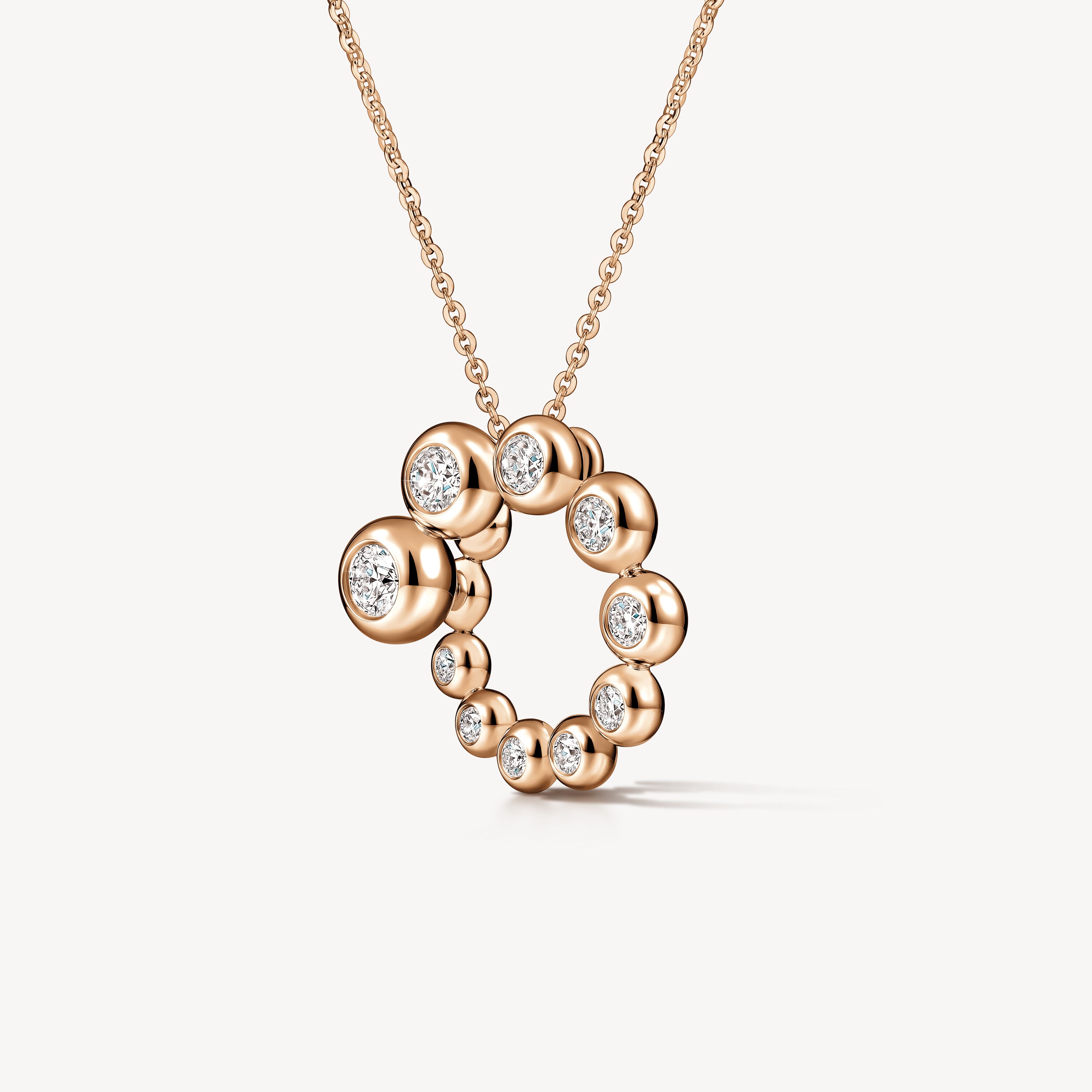 Yellow Gold Dream Circle Diamond Pendant Necklace