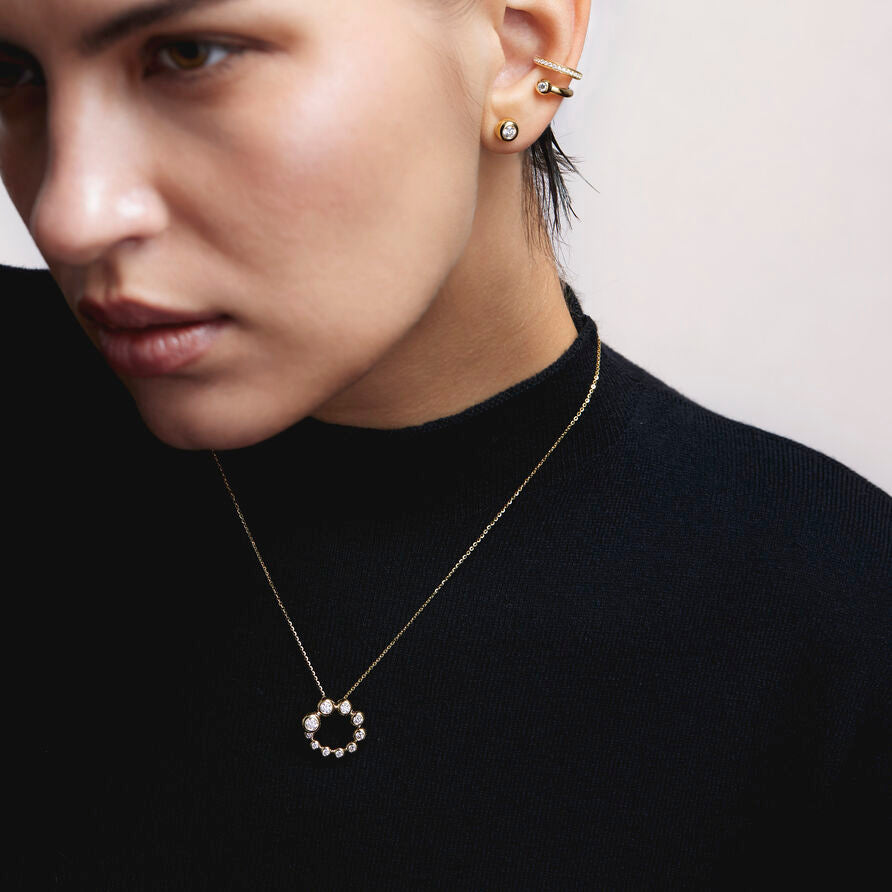 Yellow Gold Diamond Dream Solo Stud Earrings