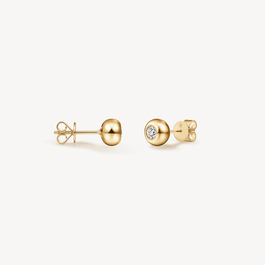 Yellow Gold Diamond Dream Solo Stud Earrings