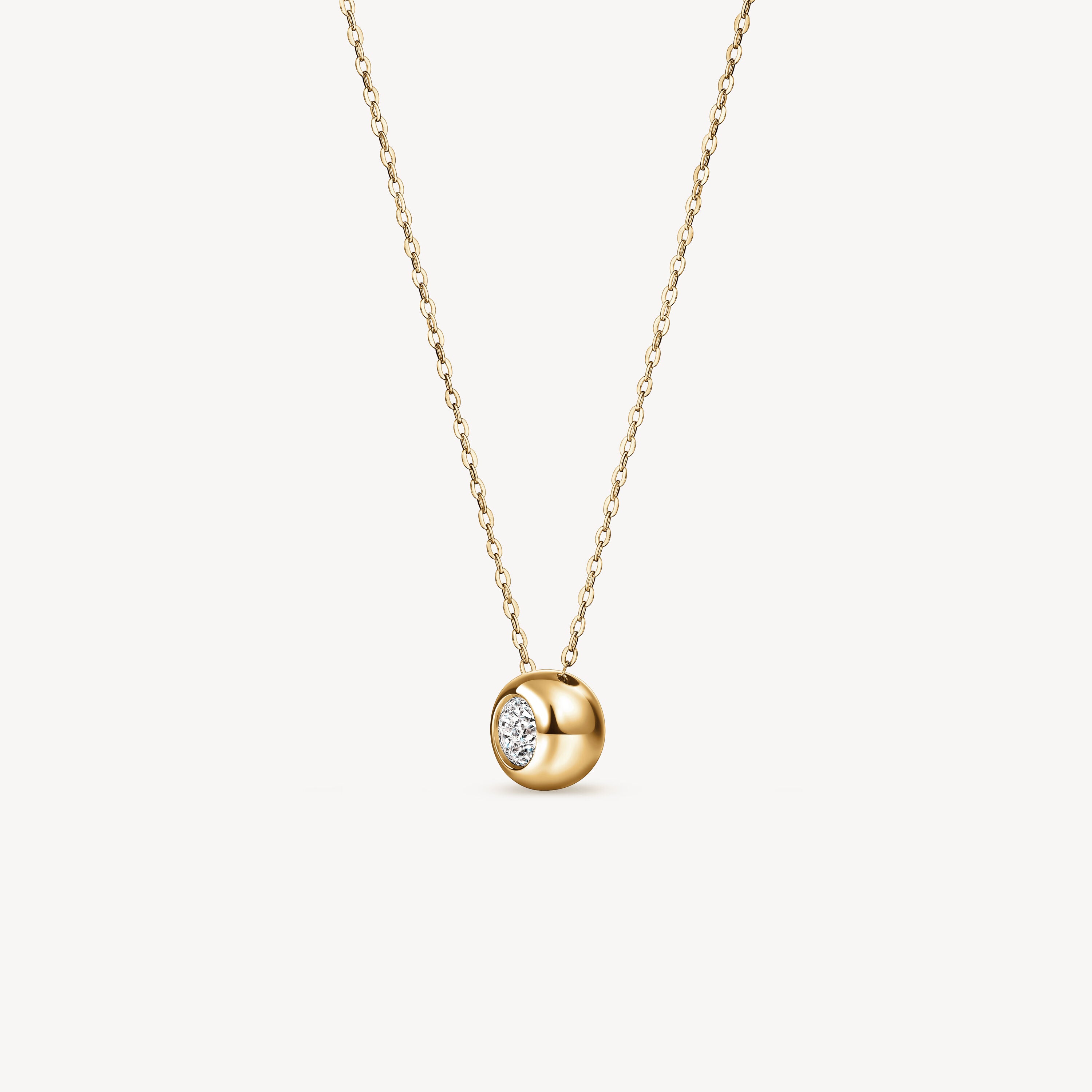 Yellow Gold Dream Solo Diamond Pendant Necklace
