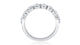 Side view of a 14K white gold halfway diamond wedding band