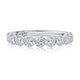 White Gold Single Shared Halfway Round Diamond Wedding Band