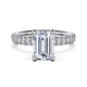 Winslow White Gold Emerald Cut Diamond Engagement Ring Setting