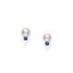 White Gold Akoya Cultured Pearl Earrings with Sapphire Earrings