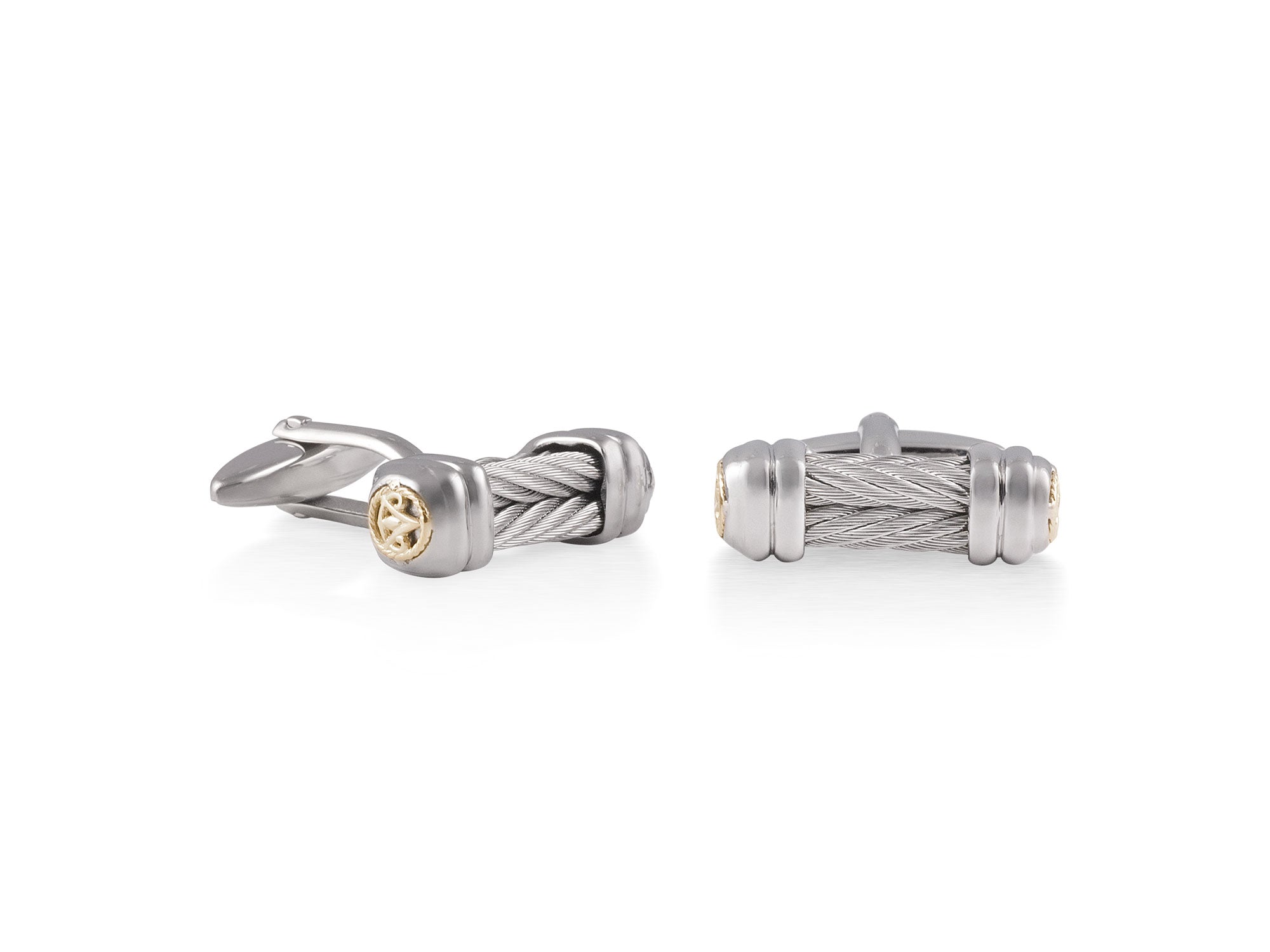 Men's Grey Cable Small Cufflinks