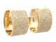 Yellow Gold 10 Row Diamond Hoop Earrings