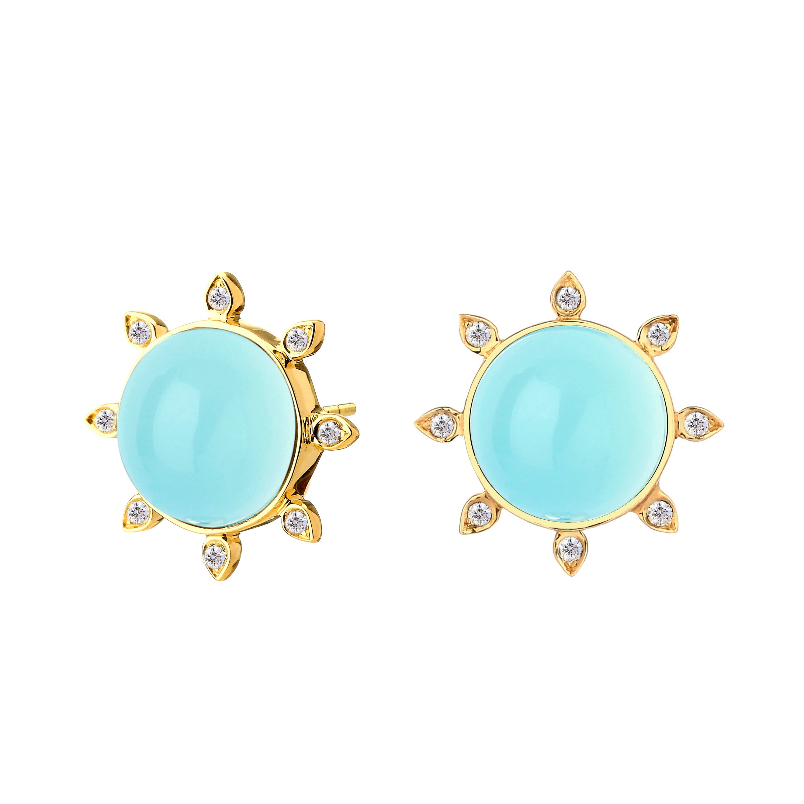 Cosmic Sun Blue Topaz Studs