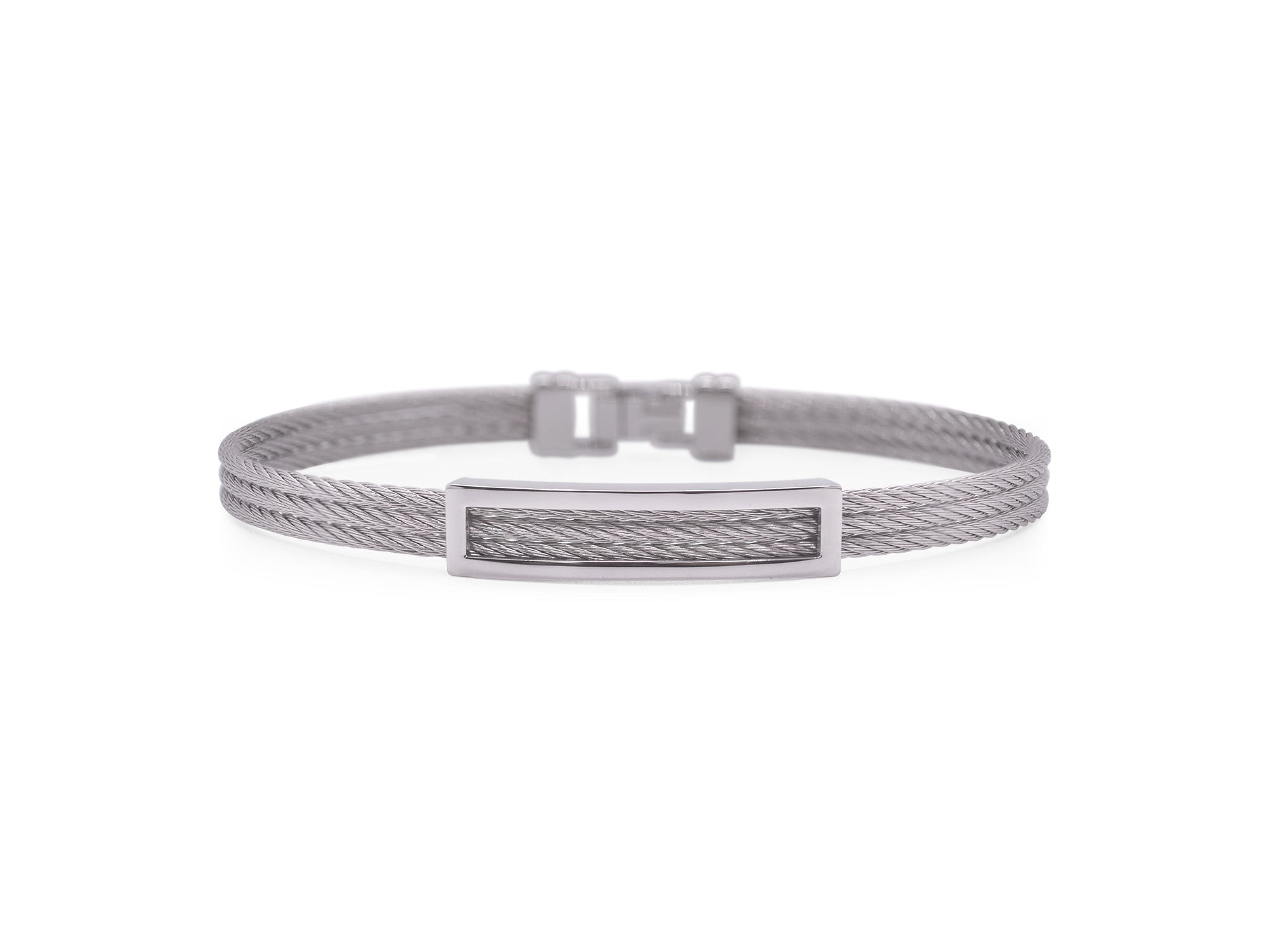 Men’s Grey Cable Open ID Bracelet