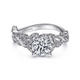 Martedi White Gold Floral Round Diamond Engagement Ring Setting
