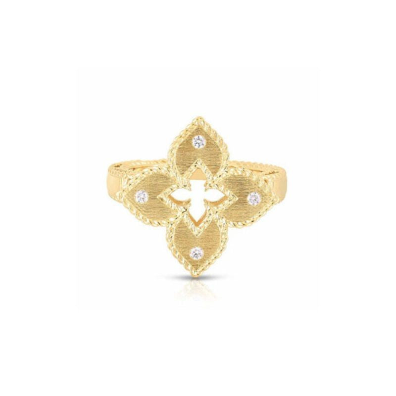 Petite Venetian Princess Satin & Diamond Accent Flower Ring