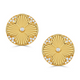 Gold & Diamond Button Earrings