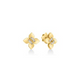 Yellow Gold Diamond Flower Stud Earrings