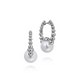 Sterling Silver Bujukan and Pearl 15MM Huggie Earrings