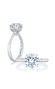 Solitaire Engagement Ring Setting with Surprise Diamonds