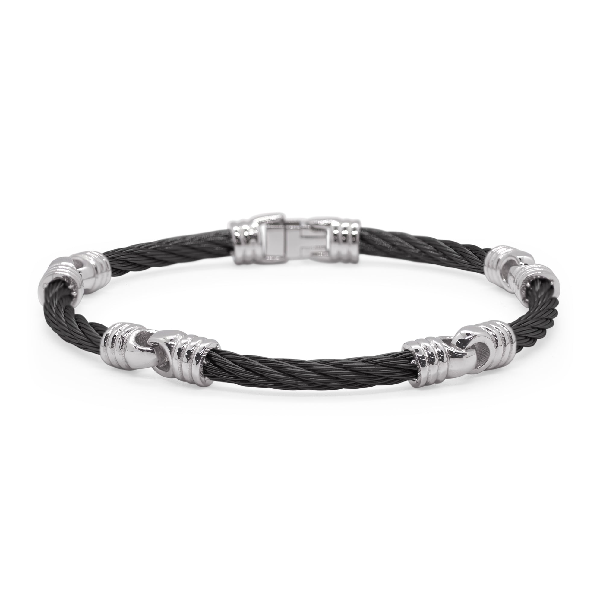 Men's Black Cable Soft Link Bracelet
