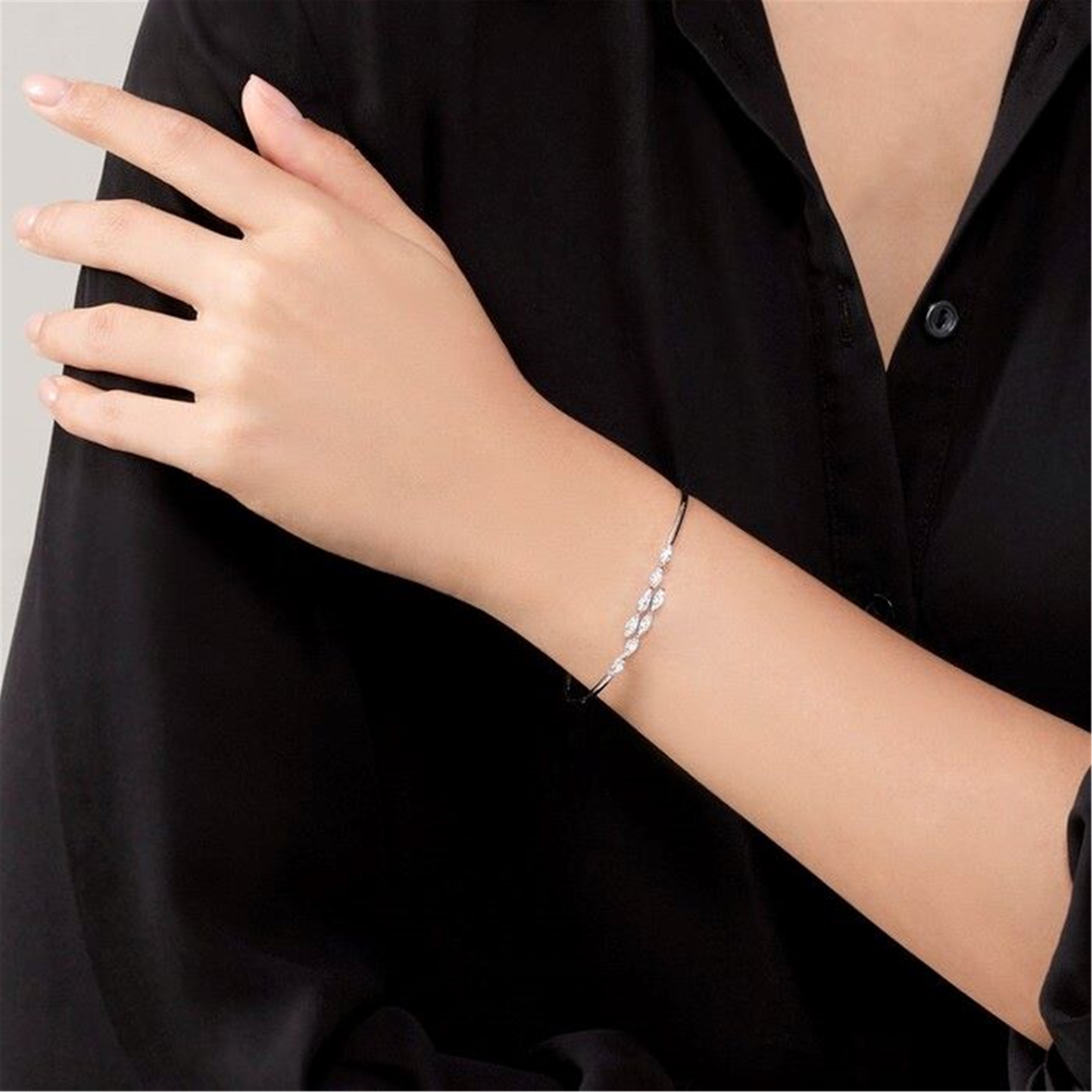 Hearts On Fire Aerial Marquise Flexible Bangle on model
