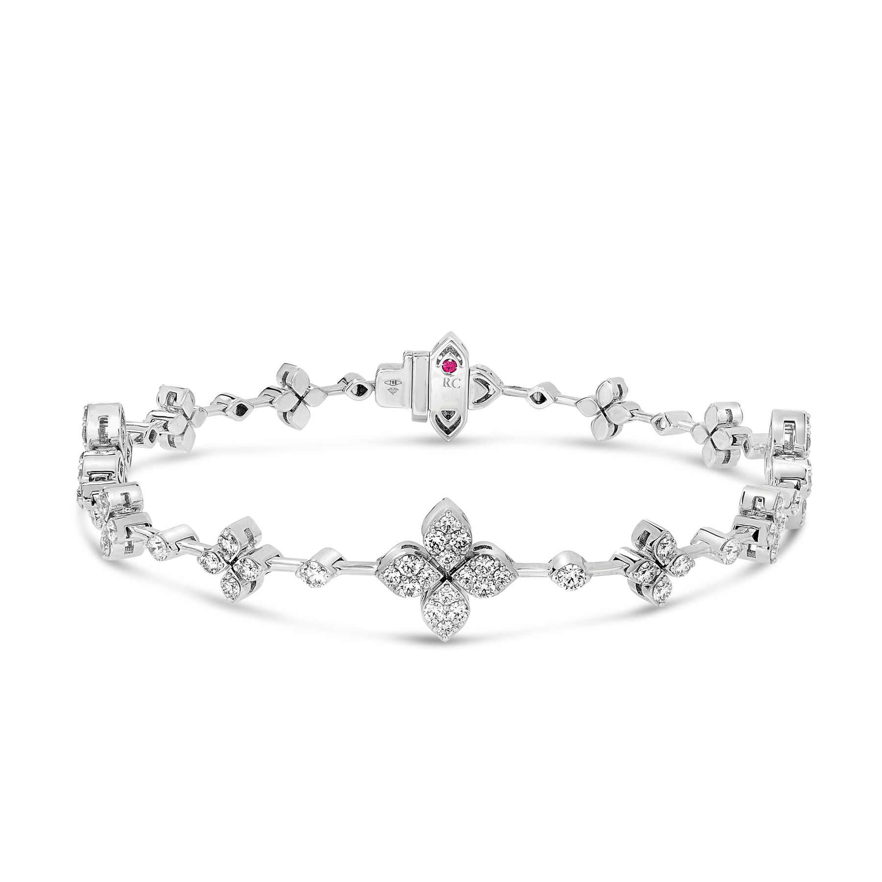 Love In Verona Pave Diamond Alternating Flower Bracelet
